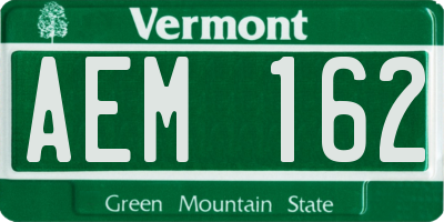 VT license plate AEM162