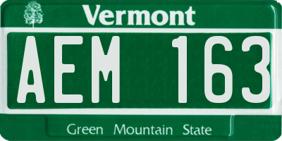 VT license plate AEM163
