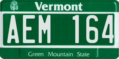 VT license plate AEM164