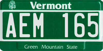 VT license plate AEM165