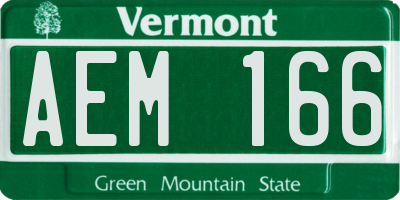 VT license plate AEM166