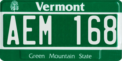 VT license plate AEM168