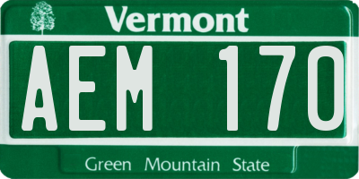 VT license plate AEM170
