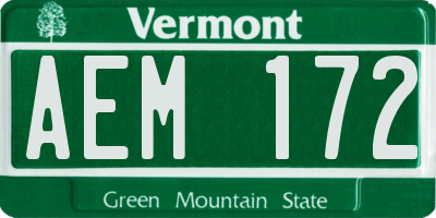 VT license plate AEM172