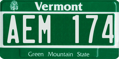 VT license plate AEM174