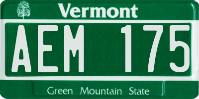 VT license plate AEM175