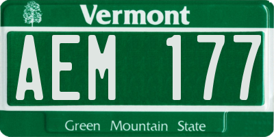 VT license plate AEM177