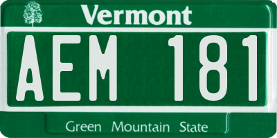 VT license plate AEM181