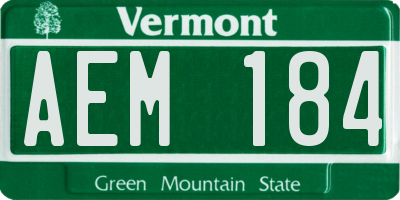 VT license plate AEM184