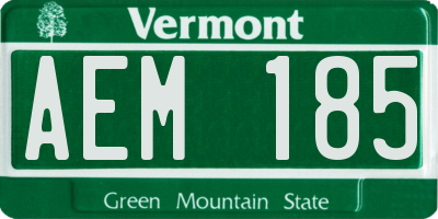VT license plate AEM185