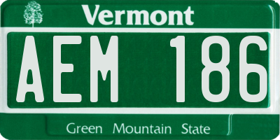 VT license plate AEM186