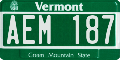 VT license plate AEM187