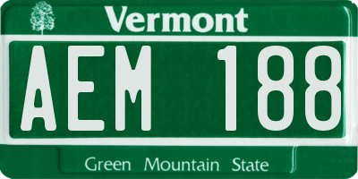 VT license plate AEM188