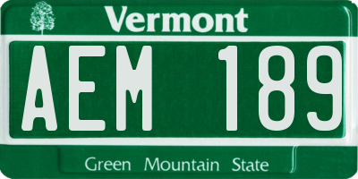 VT license plate AEM189