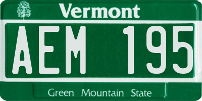 VT license plate AEM195