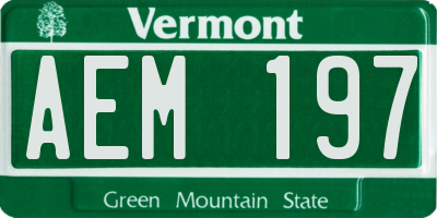 VT license plate AEM197