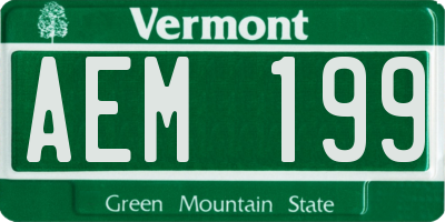 VT license plate AEM199