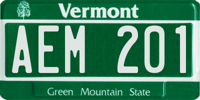 VT license plate AEM201