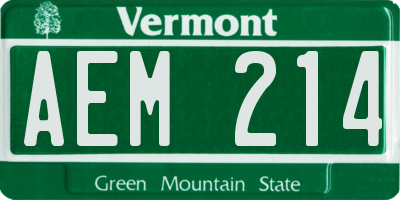 VT license plate AEM214