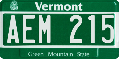 VT license plate AEM215