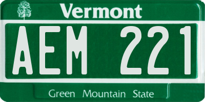 VT license plate AEM221