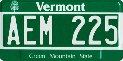 VT license plate AEM225