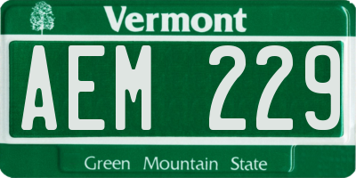 VT license plate AEM229