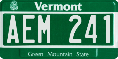 VT license plate AEM241