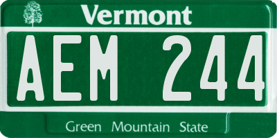 VT license plate AEM244