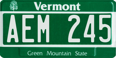 VT license plate AEM245