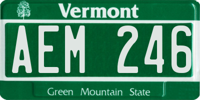 VT license plate AEM246