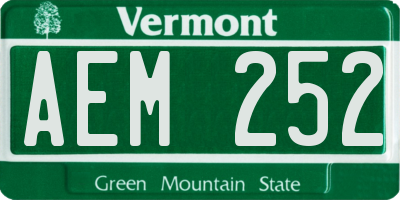VT license plate AEM252