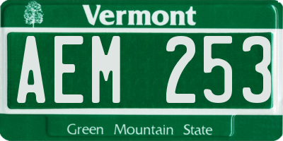 VT license plate AEM253
