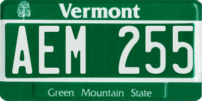 VT license plate AEM255