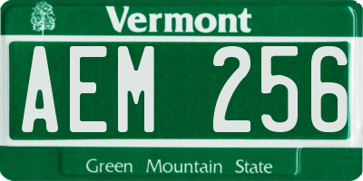 VT license plate AEM256