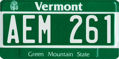 VT license plate AEM261