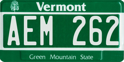 VT license plate AEM262