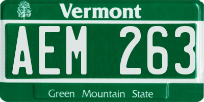 VT license plate AEM263