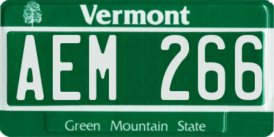 VT license plate AEM266