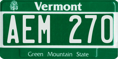 VT license plate AEM270