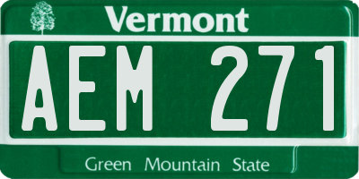 VT license plate AEM271