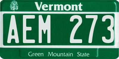 VT license plate AEM273