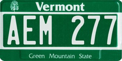 VT license plate AEM277