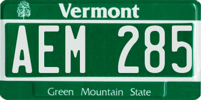 VT license plate AEM285
