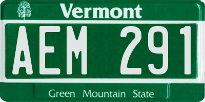 VT license plate AEM291