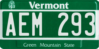VT license plate AEM293