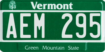 VT license plate AEM295