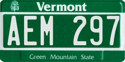 VT license plate AEM297
