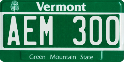 VT license plate AEM300