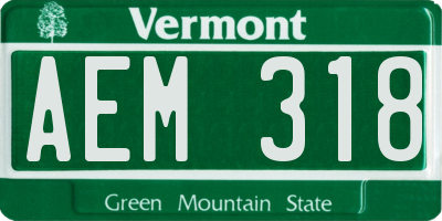 VT license plate AEM318